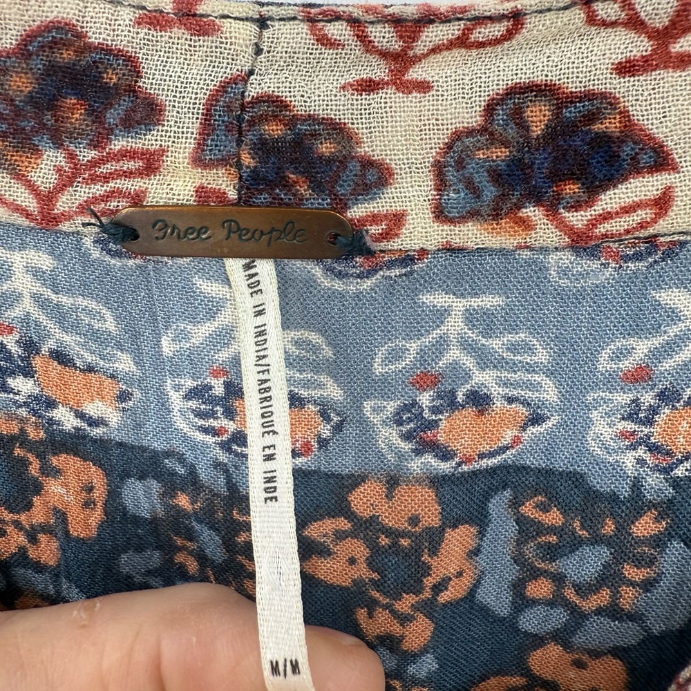 Free People Caravan, Multicolor Patchwork Button … - image 5